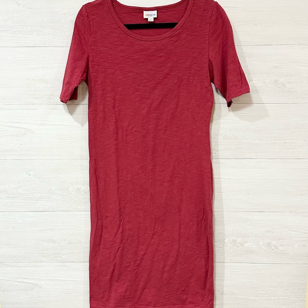LuLaRoe Julia Dress - Large (Raspberry Color)